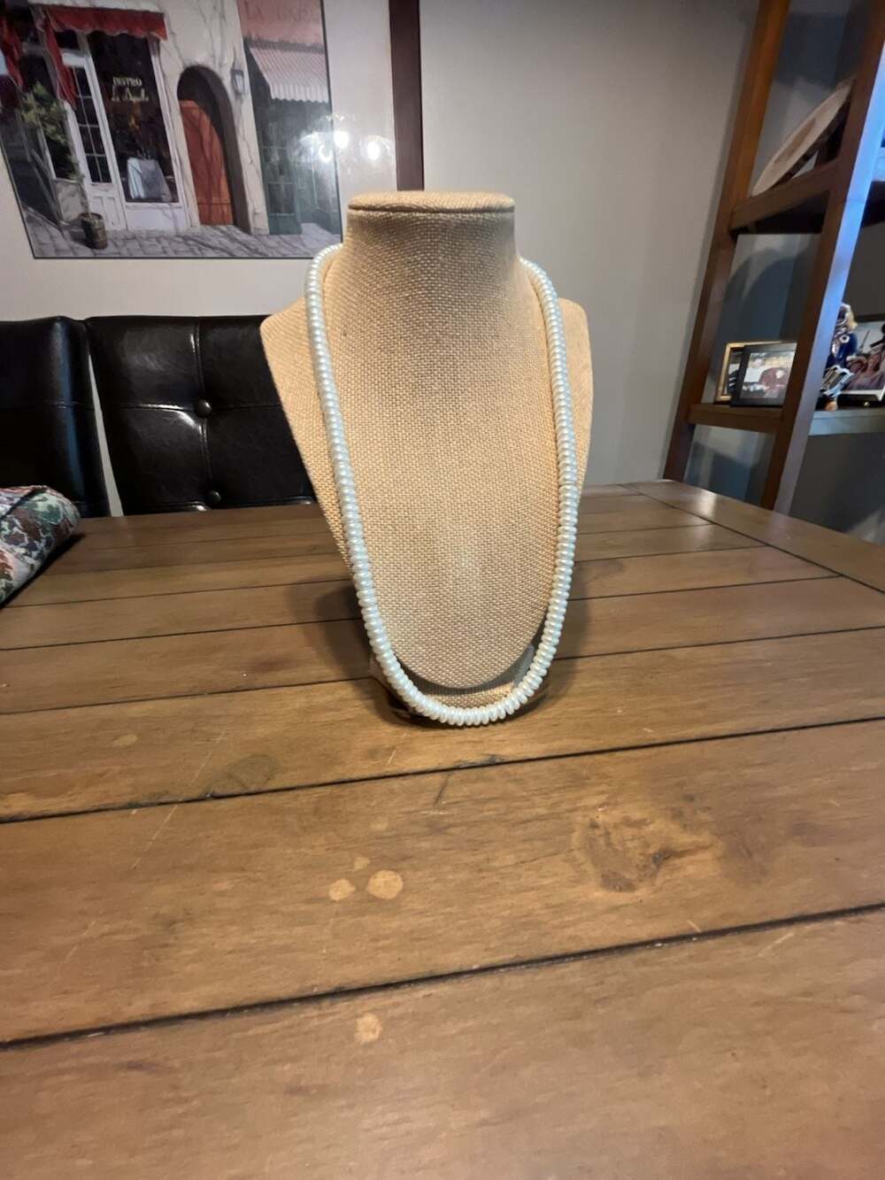 Vintage Faux Pearl Rope Necklace with Silver-Tone Clasp